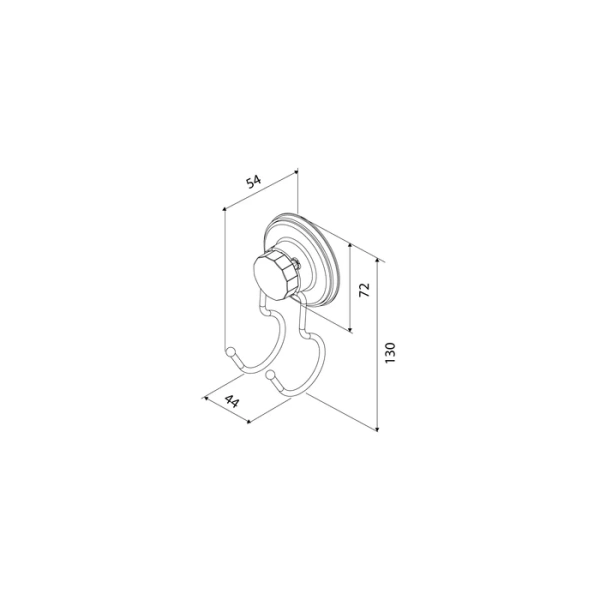 Крючок двойной Milardo Easy проволока стальная, цвет черный матовый, настенный, для полотенец в ванную/туалет/душевую кабину EASBWS0M41