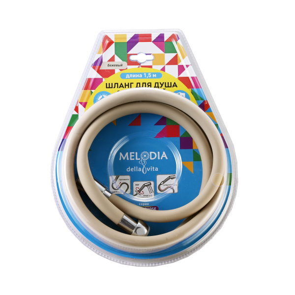 Шланг для душа Melodia Wonder Silicone Anti-twist 1/2"х1/2" 15 мм, 150 см, силикон, бежевый, для смесителя MKP34439BLbg