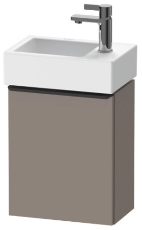 Тумба под раковину Duravit D-Neo, 36,4х22,2х44 см, подвесная, с распашной дверцей, ДСП, цвет: базальт, шкафчик навесной, прямоугольная, правая, в ванную комнату