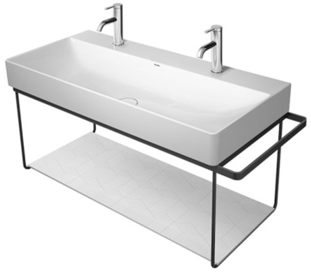 Полка Duravit DuraSquare для металлической консоли под раковину, размер 77х38 см, цвет: кубический рисунок, стеклянная, прямоугольная, вставка, для раковины, в ванную комнату