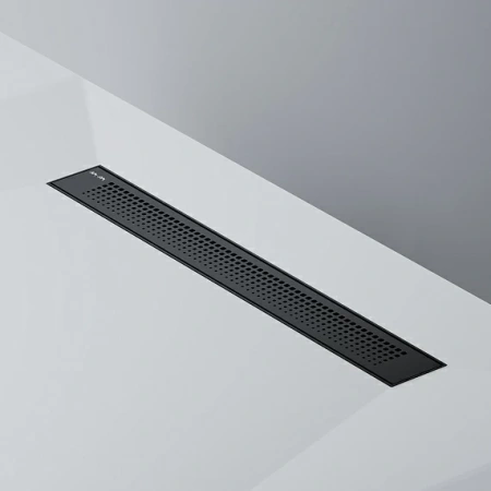 Душевой трап (лоток) AM.PM PrimeFlow 600 мм комбинированный затвор, с черной матовой решеткой, перфорированная, выходная труба 50 мм, линейный