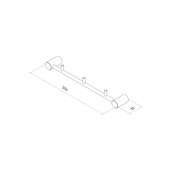 Планка с крючками IDDIS Petite, тройная, настенная, 233 мм, нержавеющая сталь, форма округлая, для полотенец, в ванную/туалет/душевую кабину, цвет хром PETSSS3i41