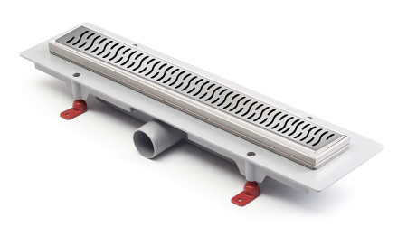 Водоотводящий желоб MCH CH 350 HN Harmony с решеткой и рамкой из нержавеющей стали 350х60х1,5 гидрозатвор + с сухим затвором, трап линейный для душа в полу, под плитку, сливной душевой лоток