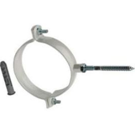 Крепление к стене ROMMER D 80 белое RAL металлическое ( хомут) для дымоходов