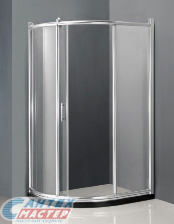 Душевой уголок Oporto R 120х90х195 см, без поддона, асимметричный, правый, прозрачное стекло, без крыши, раздвижной, акриловый, стеклянный, пластиковый, хромированный профиль, без антискольжения, комплект, для душа, ванной, квартиры, дома, дачи