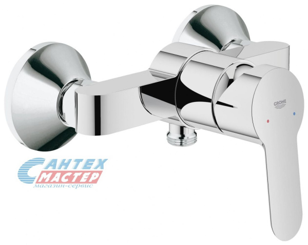 Смеситель для душа Grohe BauEdge однорычажный, керамический, настенный, без излива/шланга/лейки, латунь хром