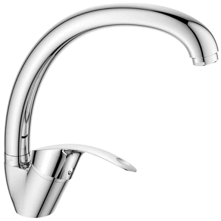 Смеситель для кухни/мойки Decoroom, однорычажный, поворотный, керамический, длина излива 193 мм, латунь, цвет хром