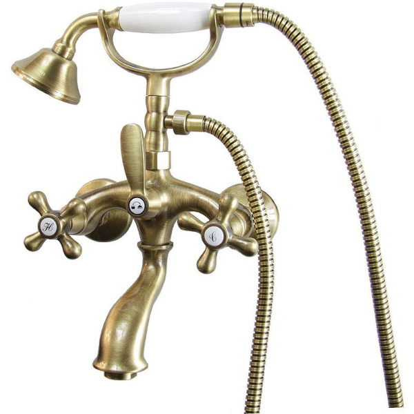 Смеситель для ванны/душа Webert Armony двухвентильный, настенный, излив 145 мм, неповоротный, латунь, цвет бронза