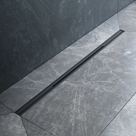 Душевой трап (лоток) AM.PM MasterFlow Slim 800 мм комбинированный затвор с черной матовой решеткой, цвет черный, выходная труба 40/50 мм, линейный