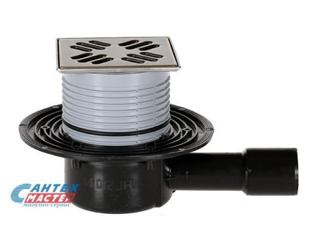 Трап Ду40/50 с решеткой КЛИК-КЛАК, с "сухим" сифоном, с горизонтальным выпуском, темная бюронза, HL 510NPr-3000.33