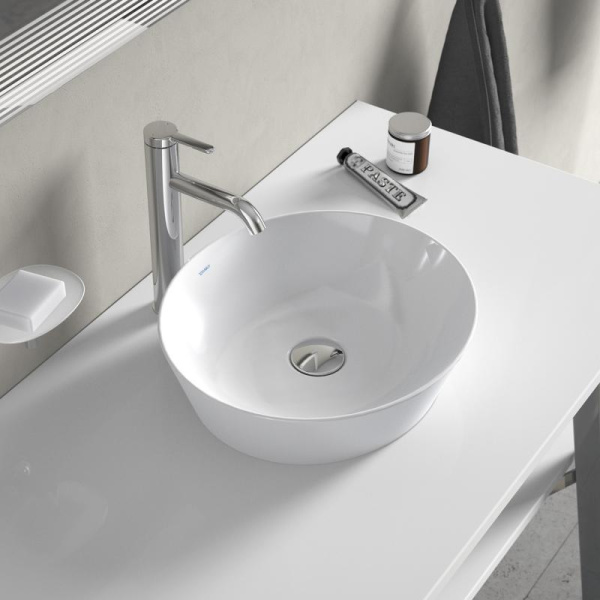 Раковина DURAVIT Starck 2, WonderGliss 43,5х39,5х11,5 см, накладная, круглая, санфарфор, цвет белый, без отверстия/площадки под смеситель, антигрязевое покрытие, без перелива