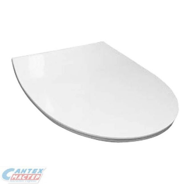 Сиденье для унитаза Roca Victoria Nord тонкое, с микролифтом, дюропласт, белая крышка, быстросъемное, размер 36x43 петли хром, сидушка, стульчак ZRU9302919 (Рока)