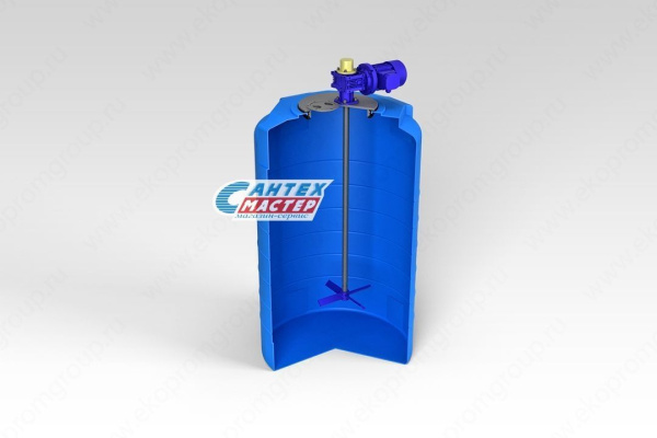 Емкость  пластиковая (бак) Экопром T 100 литров  для воды,с пропеллерной (лопастной) мешалкой (цвет-синий) Rostok(Росток)