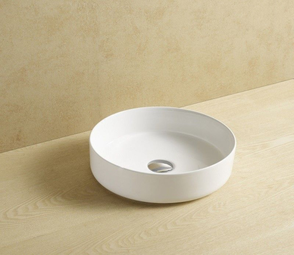 Раковина для ванной CeramaLux 9423 39х10.5х39 накладная, круглая, керамическая/фарфоровая, цвет белый, без отверстия под смеситель, без слива-перелива