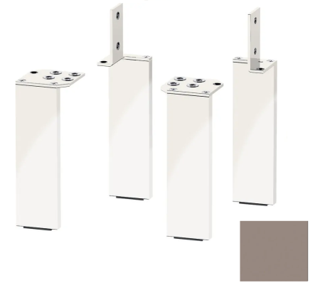 Ножки Duravit Brioso 15,2х4,4х1 см, лакированные, опора для мебели, цвет: базальт, 4 штуки, для тумбы/пенала/комплекта, алюминий, в ванную комнату