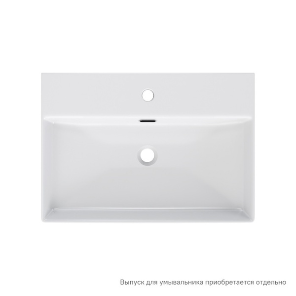 Раковина IDDIS Bild 60х42х13 см, накладная/подвесная, прямоугольная, сантехнический фарфор, цвет белый глянцевый, отверстие под смеситель, слив-перелив, умывальник BILWS60i27