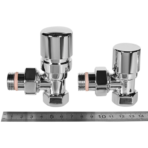 Комплект клапанов термостатических STOUT Design цвет хром, угловой 1/2" для радиатора отопления