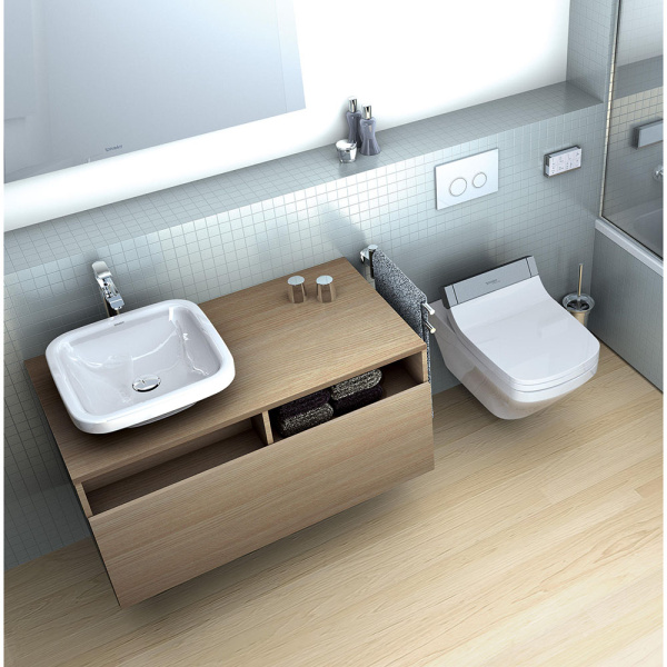 Раковина DURAVIT DuraStyle 43х43х12 см, накладная, квадратная, санфарфор, цвет белый, без отверстия под смеситель, без перелива