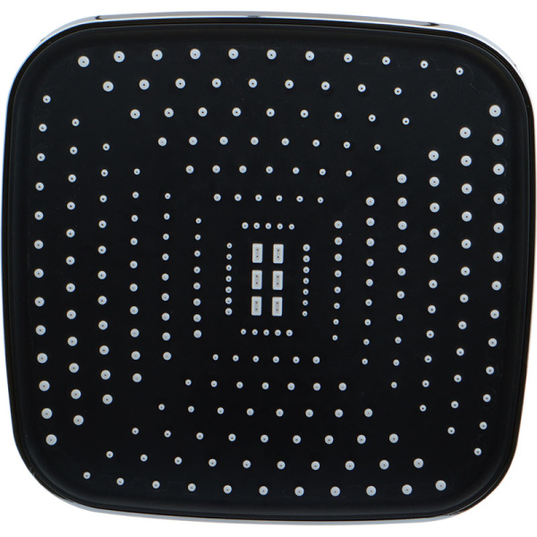 Верхний душ Melodia Standard Middle квадратная, 230х230 мм хром/черный, ABS-пластик, тропический душ, для душа/ванной MKP27014C