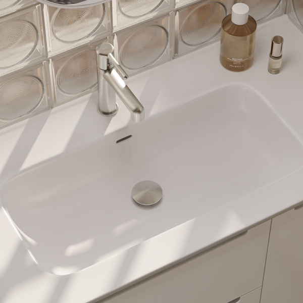 Донный клапан IDDIS Slide 1 1/4" цвет матовый хром, 68х68х87 мм латунь, с переливом SLIBC1Wi88