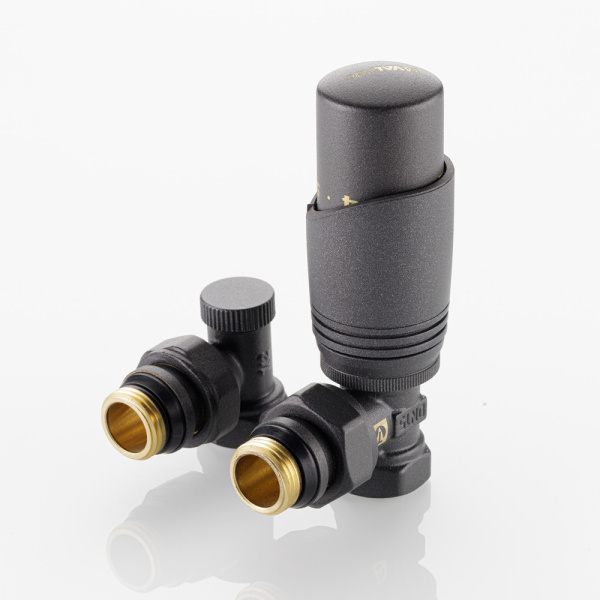 Комплект терморегулирующего оборудования VALTEC угловой 1/2" (серый) VT.045.GR.04
