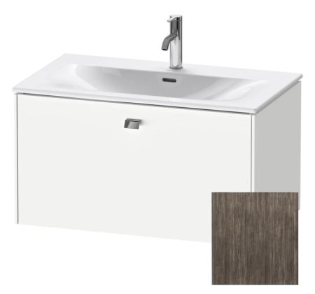 Тумба под раковину Duravit Brioso, 82х46,9х45,2 см, подвесная, 1 выдвижной ящик, ДСП, цвет: сосна терра/хром, шкафчик навесной, механизм доводчика, прямоугольная, правая/левая, в ванную комнату