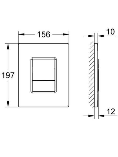 Кнопка смыва Aquatek Pneumo N прямоугольная, цвет хром, пластик, клавиша управления (клавиши прямоугольные) для сливного бачка, инсталляции унитаза, двойная, пневматическая, панель, размер 156х197х10 мм