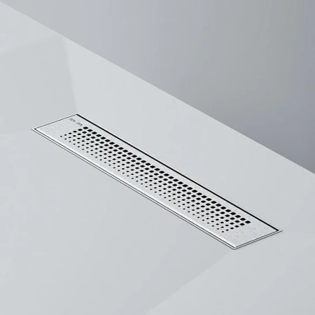 Душевой трап (лоток) AM.PM PrimeFlow 400 мм комбинированный затвор, со стальной матовой решеткой, перфорированная, выходная труба 50 мм, линейный