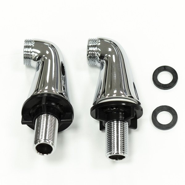 Комплект переходников Lemark для установки настенного смесителя на борт ванны 2 шт., 1/2"x3/4"x76 мм, латунь, цвет хром