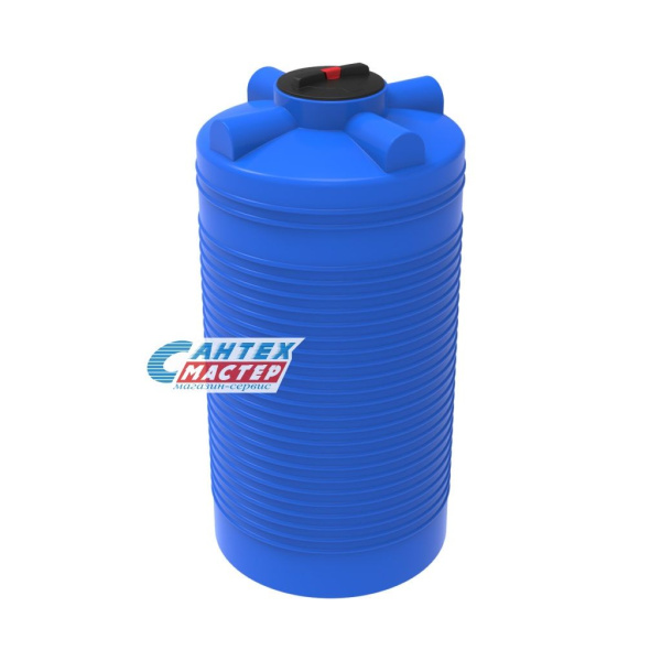 Емкость пластиковая (бак) Экопром T 300 литров 107,0395,601,0 для воды,с крышкой с дыхательным клапаном (цвет-синий) усиленная под плотность до  1,2 г/см3 Rostok(Росток)