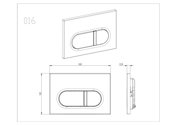 Кнопка смыва Aquatek KDI-0000044 прямоугольная, цвет хром матовый, пластик, клавиша управления (клавиши прямоугольные) для сливного бачка, инсталляции унитаза, двойная, механическая, панель, универсальная, размер 245х165х12.8 мм