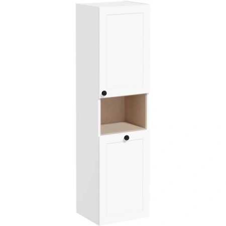 Пенал Vitra Root Classic 40, 420х1550х360 мм, подвесной, (правый), 1 распашная дверца/открытая полка/бельевая корзина, цвет белый матовый, в ванную комнату, влагостойкий, правосторонний