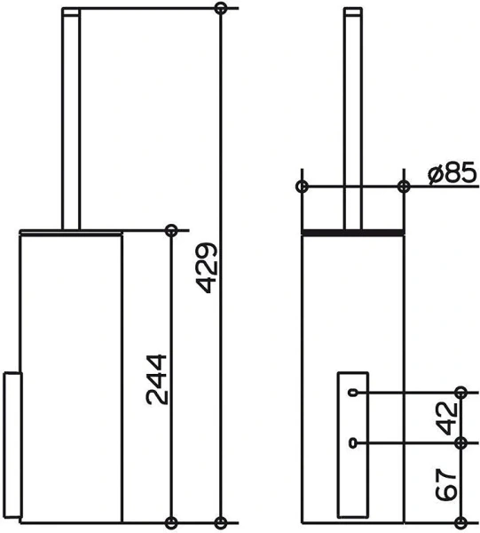Хрустальная колба для ершика Keuco Edition 400 (запасная часть), белая, напольная, для ершика 11564019000 
