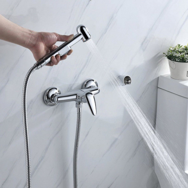 Лейка душевая гигиеническая Olives DH101 хром цвет: хром, с 1 режимом, хромированное покрытие Liquid Diamond, ручная, для биде, однорежимная