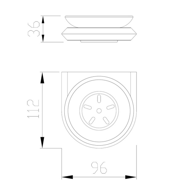 Мыльница ABBER Nord настенная, нержавеющая сталь/стекло, подвесная, округлая, для душа/ванны/мыла, в ванную комнату, цвет матовое стекло/золото матовое AA1558G