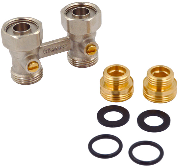 Узел нижнего подключения прямой Okseler 3/4"нр.х1/2"нр. для стального радиатора отопления, двухтрубной системы Узел нижнего подключения прямой Okseler 3/4"нр.х1/2"нр. для стального радиатора отопления, двухтрубной системы