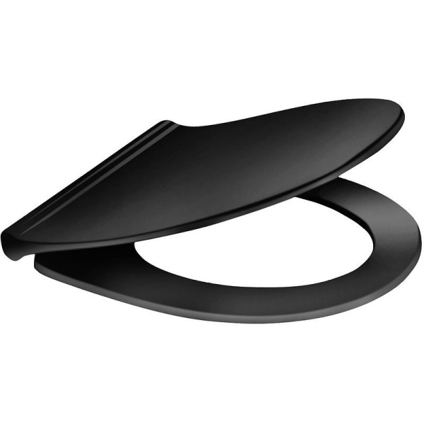 Сиденье для унитаза Real slim SO Black Berges Wasserhaus (ТОНКОЕ, ЧЕРНОЕ) универсальное (Jika Lura, Zeta, Cersanit Senator, Top, Roca Victoria) дюропласт, крышка, с микролифтом, быстросъемное, крепеж (петли) металлический