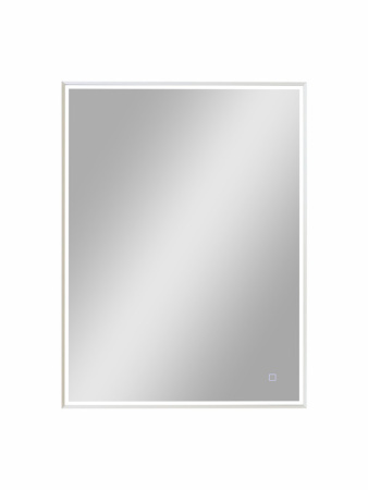 Зеркало Континент "Stage White Led", 50х70 см, с LED/ЛЕД-подсветкой, цвет рамы белый, прямоугольное, реверсивное, выключатель сенсорный, для ванны, навесное/подвесное/настенное