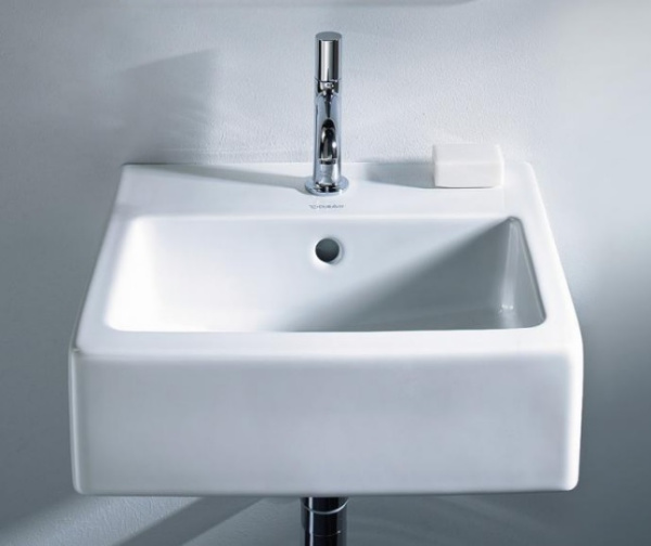 Раковина DURAVIT Vero WonderGliss, 45х35х16 см, накладная, прямоугольная, санфарфор, цвет белый, с 1 отверстием под смеситель, антигрязевое покрытие, слив/перелив