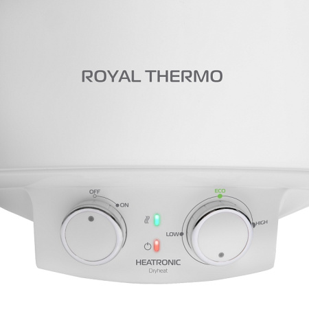 Водонагреватель Royal Thermo RWH 30 Heatronic Slim DryHeat 30 л. электрический, настенный, вертикальный, накопительный, 1.5 квт, 585х352х340 мм, 230 В, (цвет белый, круглый), с нижней подводкой