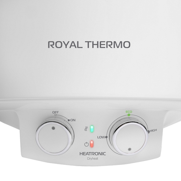 Водонагреватель Royal Thermo RWH 100 Heatronic Slim DryHeat 100 л. электрический, настенный, вертикальный, накопительный, 1.5 квт, 910х450х462 мм, 230 В, (цвет белый, круглый), с нижней подводкой