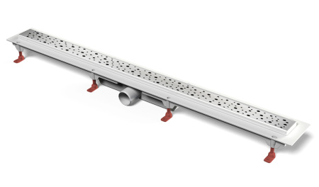 Водоотводящий желоб MCH CH750/50DN Drops 750 мм, глянцевый хром, пластиковый, с рамкой из нерж.стали с боковым сливом D 50