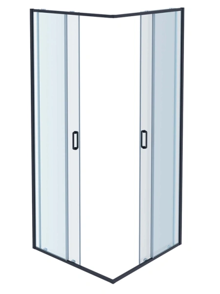 Душевой уголок Aquatek квадратный 100х100 см, двери раздвижные, стекло прозрачное закаленное, профиль оружейная сталь, напольный/на поддон, (без сифона) без крыши
