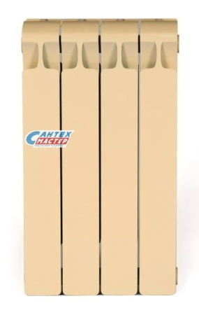 Радиатор отопления Rifar Monolit Ventil 500 (8 секций) биметаллический, бежевый, боковое подключение, для квартиры, дома, водяные, мощность 1568 Вт, настенный, батарея (Рифар)