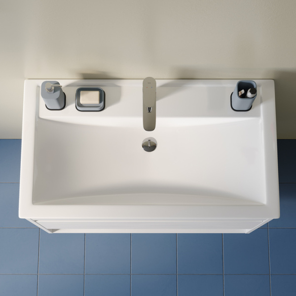 Умывальник мебельный IDDIS Optima Home 815х455х195 мм прямоугольная, сантехнический фарфор, цвет белый, с отверстием под смеситель, слив-перелив, раковина 4078000i28