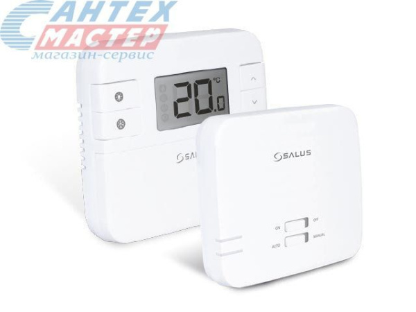 Терморегулятор SALUS RT 310RF, тепла, беспроводной, для систем электрического теплого пола (белый) не программируемый, цифровой, электронный, жк дисплей, с датчиком температуры