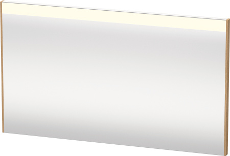 Зеркало Duravit Brioso, 122х70х3,5 см с LED/ЛЕД-подсветкой, прямоугольное, подвесное/настенное, цвет рамы: дуб европейский, настенный выключатель, для ванной