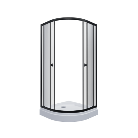 Душевой уголок Тритон Альфа-Блэк 90х90х202 см, низкий поддон, полукруглый/четверть круга, стекло прозрачное, (с сифоном) без крыши, раздвижной, акриловый, профиль алюминий, цвет черный Душевой уголок Тритон Альфа-Блэк 90х90х202 см, низкий поддон, полукруглый/четверть круга, стекло прозрачное, (с сифоном) без крыши, раздвижной, акриловый, профиль алюминий, цвет черный