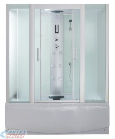 Душевая кабина 80х170х215 см Erlit (бокс) поддон высокий, прямоугольная, угловая, с сиденьем, заднее стекло белое, двери матовые, с верхним душем, с гидромассажем, смеситель, профиль, прозрачное стекло, белая, закрытая Душевая кабина 80х170х215 см Erlit (бокс) поддон высокий, прямоугольная, угловая, с сиденьем, заднее стекло белое, двери матовые, с верхним душем, с гидромассажем, смеситель, профиль, прозрачное стекло, белая, закрытая