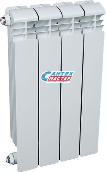 Радиатор алюминиевый Rifar ALUM 200 (4 секций) боковое подключение, для отопления квартиры, дома, водяные, мощность 556 Вт, настенный, батарея (Рифар)